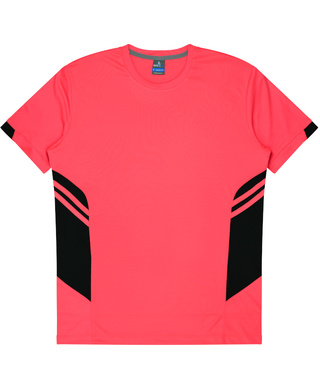 WORKWEAR, SAFETY & CORPORATE CLOTHING SPECIALISTS - Mens Tasman Tee - Neon Pink / Black - 2XL