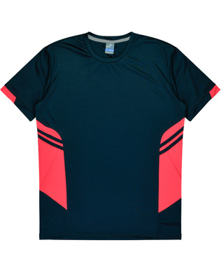 WORKWEAR, SAFETY & CORPORATE CLOTHING SPECIALISTS - Mens Tasman Tee - Navy / Neon Pink - L