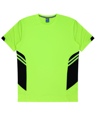 WORKWEAR, SAFETY & CORPORATE CLOTHING SPECIALISTS - Mens Tasman Tee - Neon Yellow / Black - M