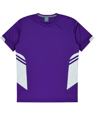 WORKWEAR, SAFETY & CORPORATE CLOTHING SPECIALISTS - Mens Tasman Tee - Purple / White - S