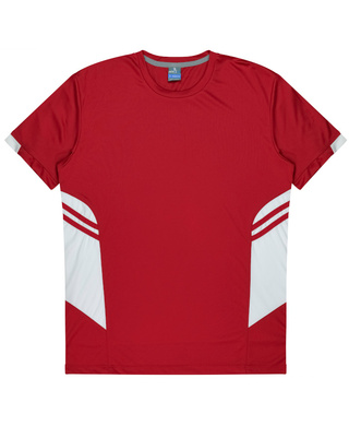 WORKWEAR, SAFETY & CORPORATE CLOTHING SPECIALISTS - Mens Tasman Tee - Red / White - S
