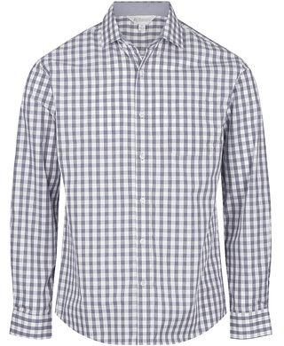 WORKWEAR, SAFETY & CORPORATE CLOTHING SPECIALISTS - Mens Devonport Long Sleeve - Charcoal / Silver - XL