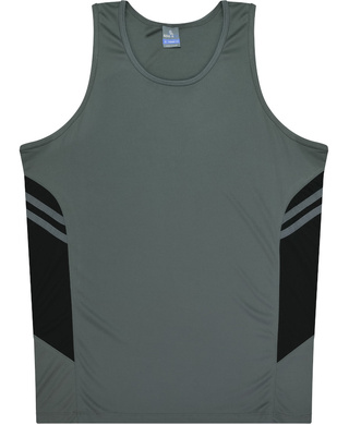 WORKWEAR, SAFETY & CORPORATE CLOTHING SPECIALISTS - Kids Tasman Singlet - Ashe / Black - 8