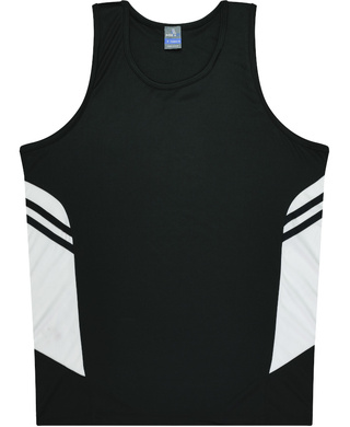 WORKWEAR, SAFETY & CORPORATE CLOTHING SPECIALISTS - Kids Tasman Singlet - Black / White - 16