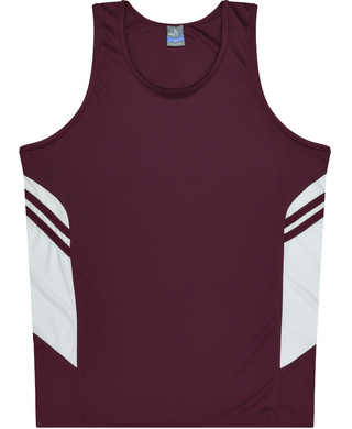 WORKWEAR, SAFETY & CORPORATE CLOTHING SPECIALISTS - Kids Tasman Singlet - Maroon / White - 10