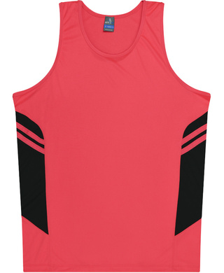 WORKWEAR, SAFETY & CORPORATE CLOTHING SPECIALISTS - Kids Tasman Singlet - Neon Pink / Black - 16
