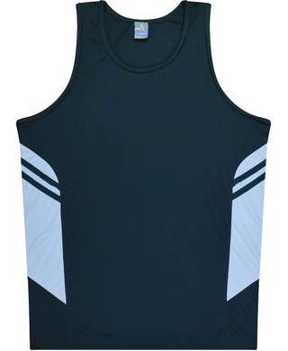 WORKWEAR, SAFETY & CORPORATE CLOTHING SPECIALISTS - Kids Tasman Singlet - Navy / Sky - 14