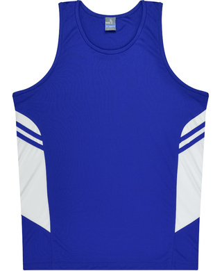 WORKWEAR, SAFETY & CORPORATE CLOTHING SPECIALISTS - Kids Tasman Singlet - Royal / White - 8