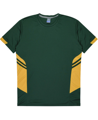 WORKWEAR, SAFETY & CORPORATE CLOTHING SPECIALISTS - Kids Tasman Tee - Bottle Green / Gold - 16