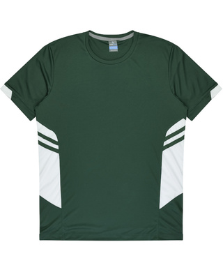 WORKWEAR, SAFETY & CORPORATE CLOTHING SPECIALISTS - Kids Tasman Tee - Bottle Green / White - 6