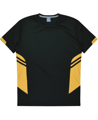 WORKWEAR, SAFETY & CORPORATE CLOTHING SPECIALISTS - Kids Tasman Tee - Black / Gold - 10