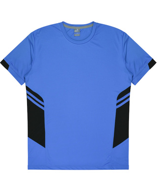 WORKWEAR, SAFETY & CORPORATE CLOTHING SPECIALISTS - Kids Tasman Tee - Cyan / Black - 6