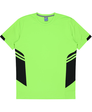 WORKWEAR, SAFETY & CORPORATE CLOTHING SPECIALISTS - Kids Tasman Tee - Neon Green / Black - 14