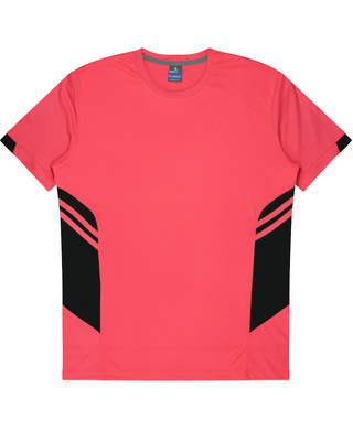 WORKWEAR, SAFETY & CORPORATE CLOTHING SPECIALISTS - Kids Tasman Tee - Neon Pink / Black - 10
