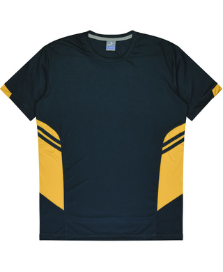 WORKWEAR, SAFETY & CORPORATE CLOTHING SPECIALISTS - Kids Tasman Tee - Navy / Gold - 6