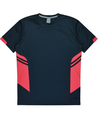 WORKWEAR, SAFETY & CORPORATE CLOTHING SPECIALISTS - Kids Tasman Tee - Navy / Neon Pink - 12