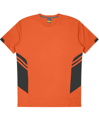 WORKWEAR, SAFETY & CORPORATE CLOTHING SPECIALISTS - Kids Tasman Tee - Neon Orange / Slate - 4