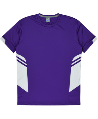 WORKWEAR, SAFETY & CORPORATE CLOTHING SPECIALISTS - Kids Tasman Tee - Purple / White - 8