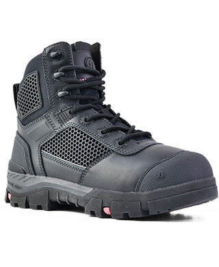 WORKWEAR, SAFETY & CORPORATE CLOTHING SPECIALISTS - AVENGER BLACK LADIES SAFETY ZIP SIDED BOOT