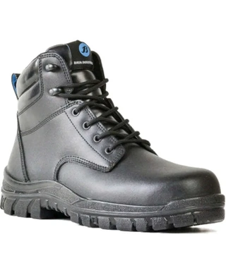 WORKWEAR, SAFETY & CORPORATE CLOTHING SPECIALISTS - Naturals - Saturn - Black Leather Lace Up Safety Boot