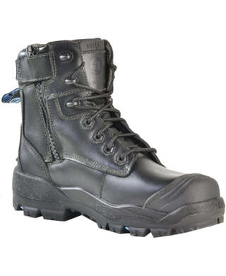 WORKWEAR, SAFETY & CORPORATE CLOTHING SPECIALISTS - Longreach CT Zip - Helix Ultra Black Zip/Lace Safety (Composite Toe)