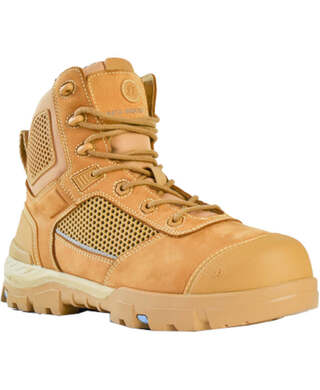 WORKWEAR, SAFETY & CORPORATE CLOTHING SPECIALISTS - Avenger - Super Boot Wheat Nubuck Zip / Lace Safety Boot