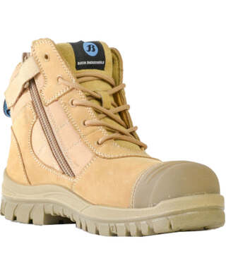 WORKWEAR, SAFETY & CORPORATE CLOTHING SPECIALISTS - Naturals - Zippy - Wheat Nubuck Zip / Lace Safety Boot
