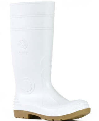 WORKWEAR, SAFETY & CORPORATE CLOTHING SPECIALISTS - Jobmaster 2 Gumboots - White / Gristle PVC 400mm Safety Gumboot