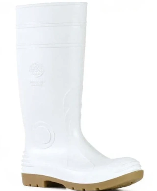 WORKWEAR, SAFETY & CORPORATE CLOTHING SPECIALISTS - Jobmaster 2 Gumboots - White / Gristle PVC 400mm Safety Gumboot