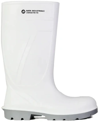 WORKWEAR, SAFETY & CORPORATE CLOTHING SPECIALISTS - Bata 892-11021 Jobmater PU Safety Toe Gumboot White/Grey