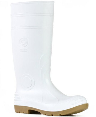 WORKWEAR, SAFETY & CORPORATE CLOTHING SPECIALISTS - Jobmaster 2 Gumboots - White / Gristle PVC 400mm Non Safety Gumboot