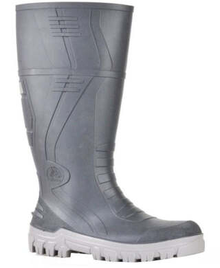 WORKWEAR, SAFETY & CORPORATE CLOTHING SPECIALISTS - Jobmaster 3 Gumboots - Grey 400mm PVC 400mm Safety Toe / Midsole Gumboot