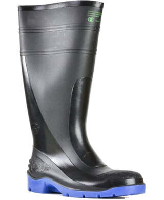 WORKWEAR, SAFETY & CORPORATE CLOTHING SPECIALISTS - Utility Gumboots - Utility 400 - Black / Blue PVC 400mm Safety Toe & Midsole Gumboot