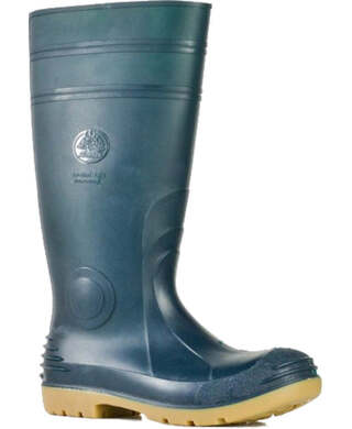 WORKWEAR, SAFETY & CORPORATE CLOTHING SPECIALISTS - Jobmaster 2 Gumboots - Green / Gristle PVC 400mm Safety Gumboot