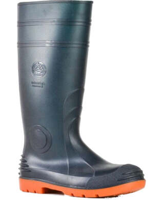 WORKWEAR, SAFETY & CORPORATE CLOTHING SPECIALISTS - Jobmaster 3 Gumboots - Green/Orange PVC 400mm Safety Toe/Midsole Gumboot