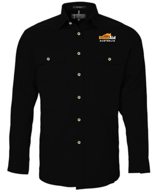 WORKWEAR, SAFETY & CORPORATE CLOTHING SPECIALISTS - Open Front Men's Pilbara Shirt