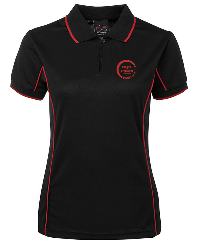 WORKWEAR, SAFETY & CORPORATE CLOTHING SPECIALISTS - PODIUM LADIES PIPING POLO  - Inc EMB