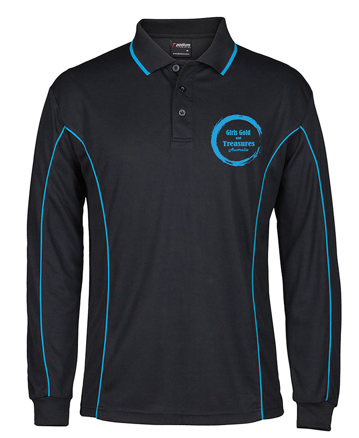 WORKWEAR, SAFETY & CORPORATE CLOTHING SPECIALISTS - Podium Long Sleeve Piping Polo - Inc EMB
