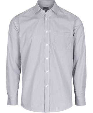 WORKWEAR, SAFETY & CORPORATE CLOTHING SPECIALISTS - WESTGARTH - MEN'S GINGHAM LONG SLEEVE SHIRT (Includes LHC Emb - Nicholson Construction Logo)