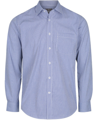 WORKWEAR, SAFETY & CORPORATE CLOTHING SPECIALISTS - WESTGARTH - MEN'S GINGHAM LONG SLEEVE SHIRT (Includes LHC Emb - Nicholson Construction Logo)