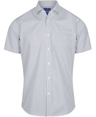 WORKWEAR, SAFETY & CORPORATE CLOTHING SPECIALISTS - WESTGARTH - MEN'S GINGHAM SHORT SLEEVE SHIRT (Includes LHC Emb - Nicholson Construction Logo)