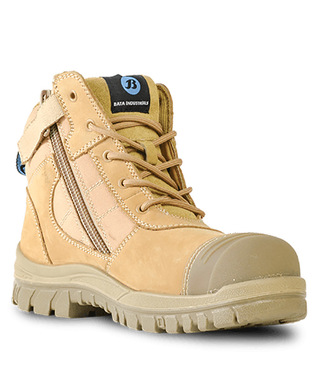 WORKWEAR, SAFETY & CORPORATE CLOTHING SPECIALISTS - Naturals - Zippy - Wheat Nubuck Zip / Lace Safety Boot