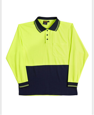 WORKWEAR, SAFETY & CORPORATE CLOTHING SPECIALISTS - Hi-Vis cooldry safety polo L/S