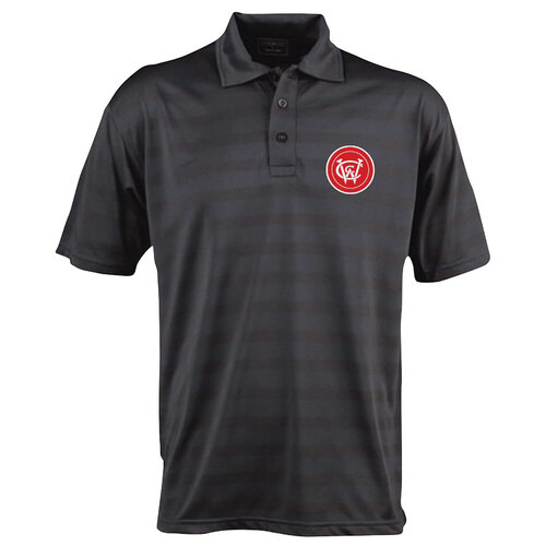 WORKWEAR, SAFETY & CORPORATE CLOTHING SPECIALISTS - WCC Charcoal Self Stripe Polo 