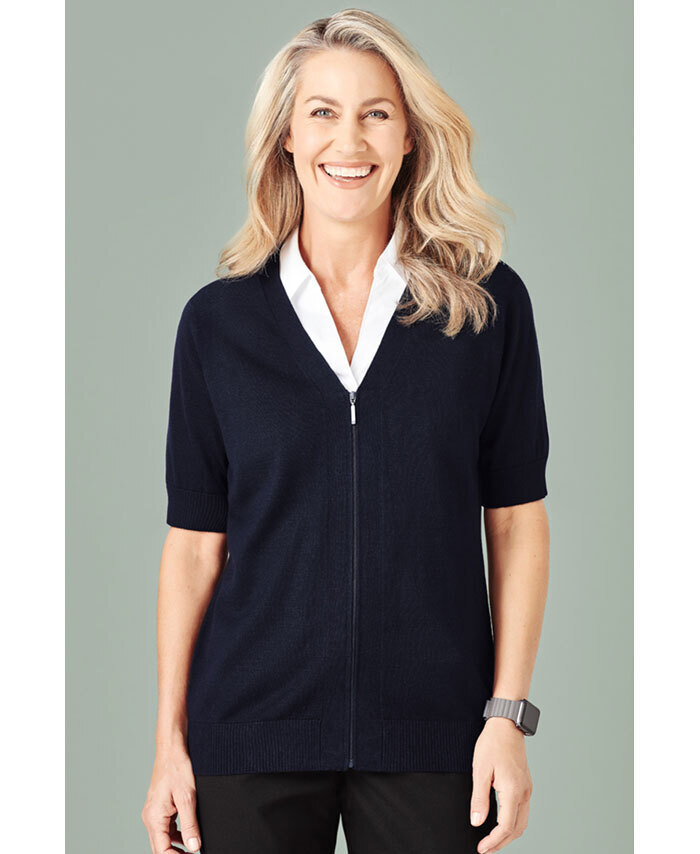 WORKWEAR, SAFETY & CORPORATE CLOTHING SPECIALISTS - Womens Zip Front S/S Cardigan