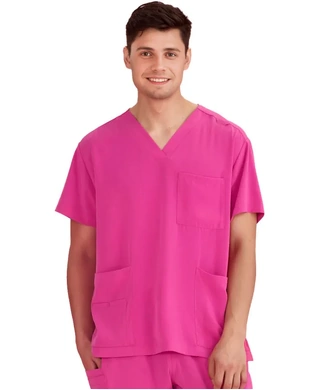 WORKWEAR, SAFETY & CORPORATE CLOTHING SPECIALISTS - PINK RIBBON U Scrub Top