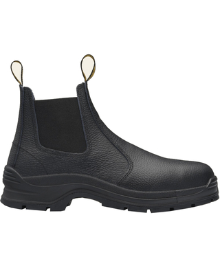 WORKWEAR, SAFETY & CORPORATE CLOTHING SPECIALISTS - Black print leather elastic side safety boot