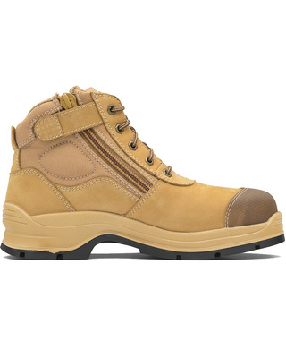 WORKWEAR, SAFETY & CORPORATE CLOTHING SPECIALISTS - 318 - Workfit - Wheat Nubuck Zip Side Ankle Safety Hiker