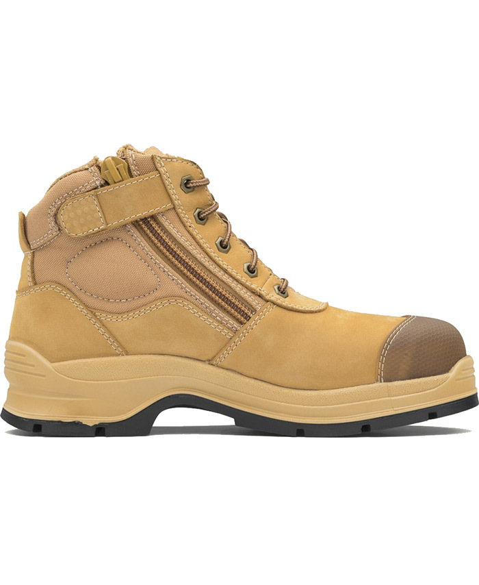 WORKWEAR, SAFETY & CORPORATE CLOTHING SPECIALISTS - 318 - Workfit - Wheat Nubuck zip side ankle safety hiker
