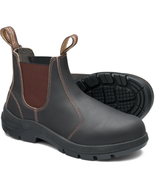 WORKWEAR, SAFETY & CORPORATE CLOTHING SPECIALISTS - Blundstone 700 WorkLife Stout Brown Leather Elastic Side Boot